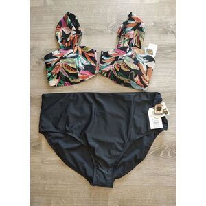 NEW Women’s Size 3XL Time and Tru Bikini Swim Top & Bottoms Vacay Swimsuit
